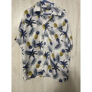 Vintage Pacific & Co Hawaiian Shirt Medium Men Pineapple 100 %‎ Polyester
